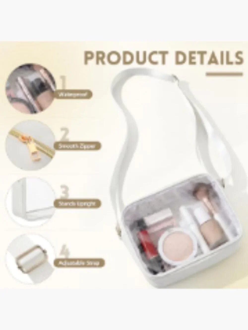 Clear Stadium Approved Crossbody Bags Bulk 16pk Adjustable Strap Transparent